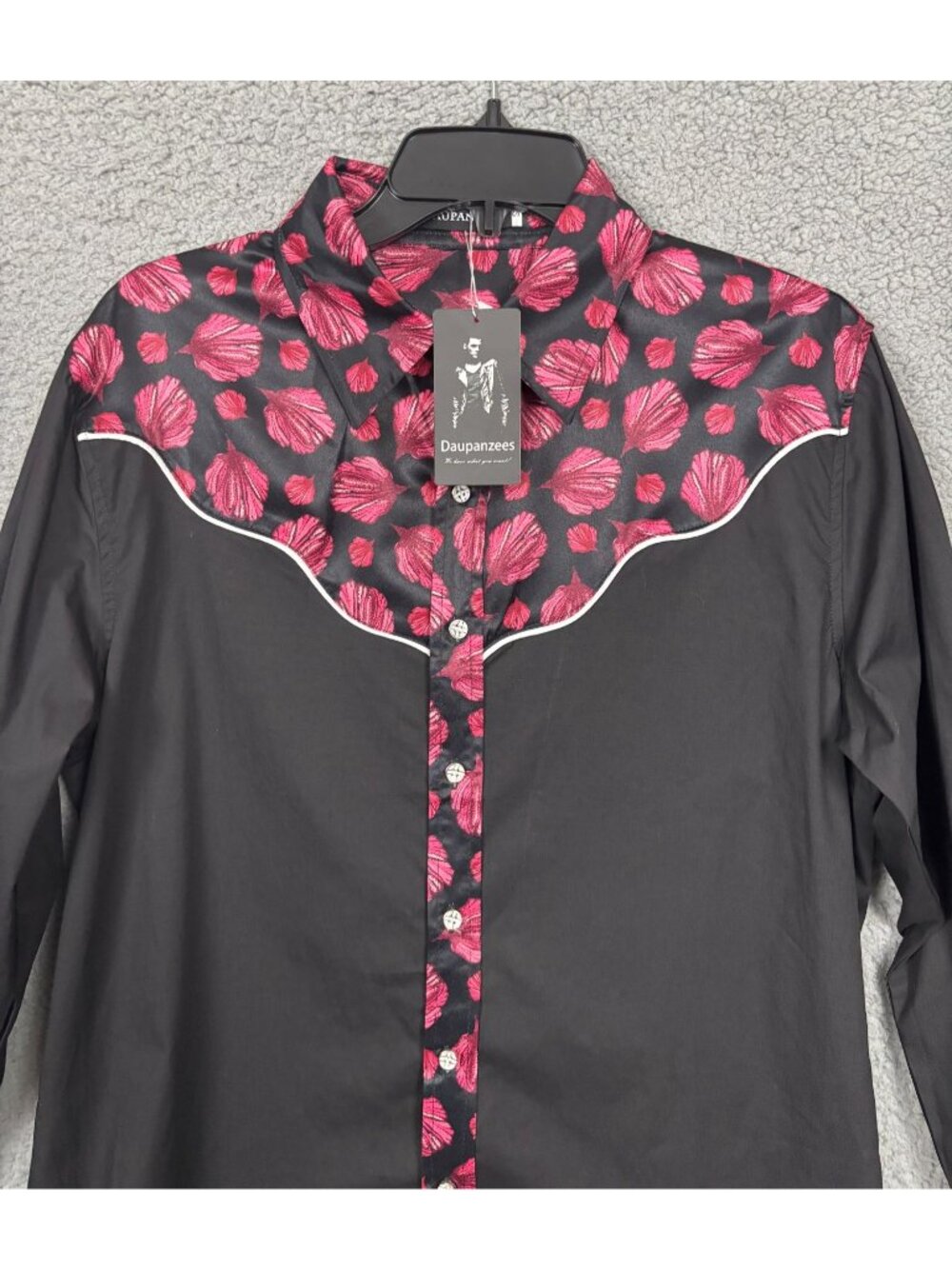 Daupanzees Mens Western Floral Print Shirt Long Sleeves Button-Down Multi Sm NWT - Picture 2 of 7